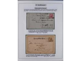 1883/1915, umfangreiche aufgezogene Sammlung “Bahnpost” mit über 145 Briefen und Karten, viele interessante Verwendungen, seh