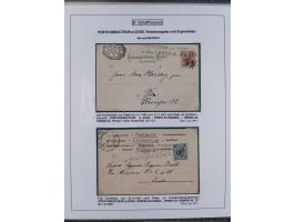 1883/1915, umfangreiche aufgezogene Sammlung “Bahnpost” mit über 145 Briefen und Karten, viele interessante Verwendungen, seh