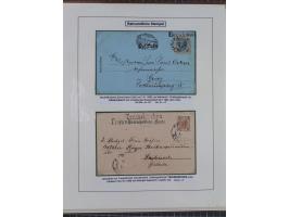 1883/1915, umfangreiche aufgezogene Sammlung “Bahnpost” mit über 145 Briefen und Karten, viele interessante Verwendungen, seh