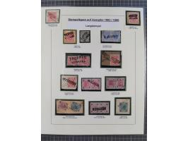 1883/90 (ca.), große aufgezogene Sammlung “Stempeltypen auf den Ausgaben 1883/90” mit über 320 Briefen und Karten, viele lose