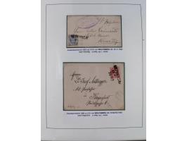 1883/90 (ca.), große aufgezogene Sammlung “Stempeltypen auf den Ausgaben 1883/90” mit über 320 Briefen und Karten, viele lose