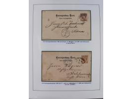 1883/90 (ca.), große aufgezogene Sammlung “Stempeltypen auf den Ausgaben 1883/90” mit über 320 Briefen und Karten, viele lose