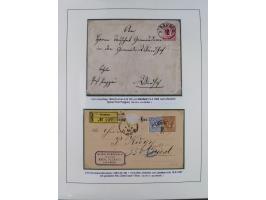 1883/90 (ca.), große aufgezogene Sammlung “Stempeltypen auf den Ausgaben 1883/90” mit über 320 Briefen und Karten, viele lose