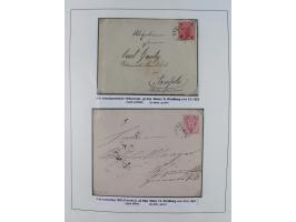 1883/90 (ca.), große aufgezogene Sammlung “Stempeltypen auf den Ausgaben 1883/90” mit über 320 Briefen und Karten, viele lose