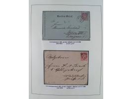 1883/90 (ca.), große aufgezogene Sammlung “Stempeltypen auf den Ausgaben 1883/90” mit über 320 Briefen und Karten, viele lose