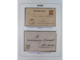 1883/90 (ca.), große aufgezogene Sammlung “Stempeltypen auf den Ausgaben 1883/90” mit über 320 Briefen und Karten, viele lose