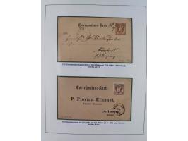 1883/90 (ca.), große aufgezogene Sammlung “Stempeltypen auf den Ausgaben 1883/90” mit über 320 Briefen und Karten, viele lose