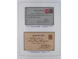 1883/90 (ca.), große aufgezogene Sammlung “Stempeltypen auf den Ausgaben 1883/90” mit über 320 Briefen und Karten, viele lose