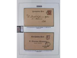 1883/90 (ca.), große aufgezogene Sammlung “Stempeltypen auf den Ausgaben 1883/90” mit über 320 Briefen und Karten, viele lose