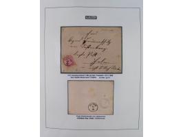 1883/90 (ca.), große aufgezogene Sammlung “Stempeltypen auf den Ausgaben 1883/90” mit über 320 Briefen und Karten, viele lose