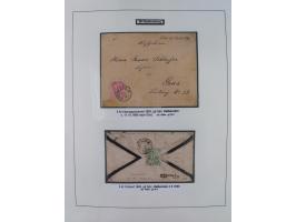 1883/90 (ca.), große aufgezogene Sammlung “Stempeltypen auf den Ausgaben 1883/90” mit über 320 Briefen und Karten, viele lose