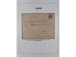 1883/90 (ca.), große aufgezogene Sammlung “Stempeltypen auf den Ausgaben 1883/90” mit über 320 Briefen und Karten, viele lose