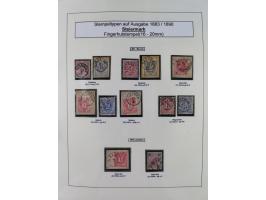 1883/90 (ca.), große aufgezogene Sammlung “Stempeltypen auf den Ausgaben 1883/90” mit über 320 Briefen und Karten, viele lose