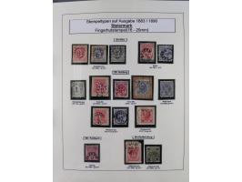 1883/90 (ca.), große aufgezogene Sammlung “Stempeltypen auf den Ausgaben 1883/90” mit über 320 Briefen und Karten, viele lose
