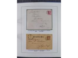 1883/90 (ca.), große aufgezogene Sammlung “Stempeltypen auf den Ausgaben 1883/90” mit über 320 Briefen und Karten, viele lose