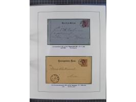 1883/90 (ca.), große aufgezogene Sammlung “Stempeltypen auf den Ausgaben 1883/90” mit über 320 Briefen und Karten, viele lose