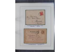 1883/90 (ca.), große aufgezogene Sammlung “Stempeltypen auf den Ausgaben 1883/90” mit über 320 Briefen und Karten, viele lose