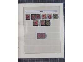 1883/90 (ca.), große aufgezogene Sammlung “Stempeltypen auf den Ausgaben 1883/90” mit über 320 Briefen und Karten, viele lose