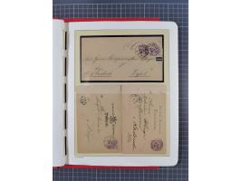 1865/1922, kleine Stempel-Sammlung auf losen Marken, Briefstücken und ca. 20 Briefen, Karten und GSK. Dabei u.a. Hufeisenstem