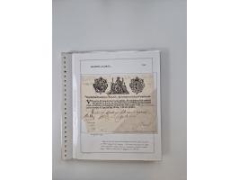 LIGURIA: 1700/1888, Ausstellungssammlung mit 74 Briefen und Dokumenten, angefangen ab Zirkularen, dabei u.a. Bogen zur Erfass