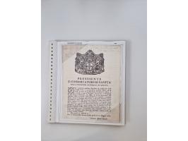 LIGURIA: 1700/1888, Ausstellungssammlung mit 74 Briefen und Dokumenten, angefangen ab Zirkularen, dabei u.a. Bogen zur Erfass
