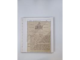 LIGURIA: 1700/1888, Ausstellungssammlung mit 74 Briefen und Dokumenten, angefangen ab Zirkularen, dabei u.a. Bogen zur Erfass