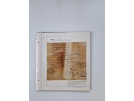 LIGURIA: 1700/1888, Ausstellungssammlung mit 74 Briefen und Dokumenten, angefangen ab Zirkularen, dabei u.a. Bogen zur Erfass