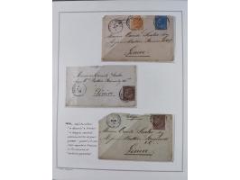 SARDINIEN: 1772/1960, Ausstellungssammlung “Die Stempel der Berggemeinschaft Bassa Dora Baltea” mit über 100 Briefen und Doku