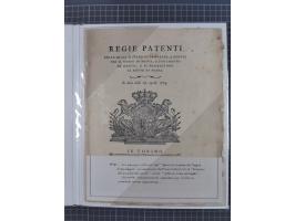 SARDINIEN: 1772/1960, Ausstellungssammlung “Die Stempel der Berggemeinschaft Bassa Dora Baltea” mit über 100 Briefen und Doku