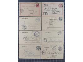1889/1916 (ca.), rund 120 Briefe, Karten und viele Ganzsachen, dabei einige bessere Stempel, Briefkarte DSW (etwas fehlerhaft