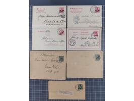 1889/1916 (ca.), rund 120 Briefe, Karten und viele Ganzsachen, dabei einige bessere Stempel, Briefkarte DSW (etwas fehlerhaft
