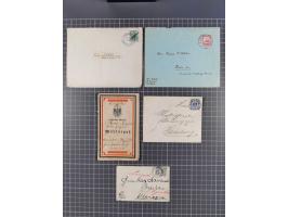 1889/1916 (ca.), rund 120 Briefe, Karten und viele Ganzsachen, dabei einige bessere Stempel, Briefkarte DSW (etwas fehlerhaft