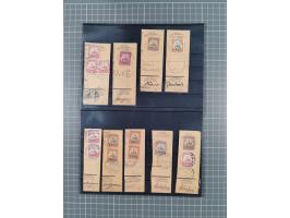 1899/1914, rund 60 Paketkarten- und Postanweisungsausschnitte mit diversen Frankaturen, dabei auch hohe Wertstufen und besser