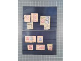 1899/1914, rund 60 Paketkarten- und Postanweisungsausschnitte mit diversen Frankaturen, dabei auch hohe Wertstufen und besser