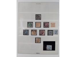 1852/66, ungebrauchte und gestempelte Sammlung mit Farben und Doubletten, Erhaltung zum Teil stärker fehlerhaft bzw. üblicher