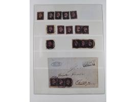 1850/67, ungebrauchte und gestempelte kleine Sammlung mit u.a. Nr. 1 im 4er-Streifen und einigen, teils interessanten Briefen