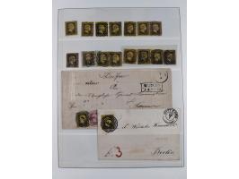 1850/67, ungebrauchte und gestempelte kleine Sammlung mit u.a. Nr. 1 im 4er-Streifen und einigen, teils interessanten Briefen