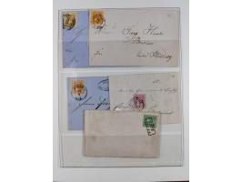 1850/67, ungebrauchte und gestempelte kleine Sammlung mit u.a. Nr. 1 im 4er-Streifen und einigen, teils interessanten Briefen