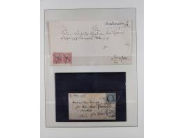 1850/67, ungebrauchte und gestempelte kleine Sammlung mit u.a. Nr. 1 im 4er-Streifen und einigen, teils interessanten Briefen