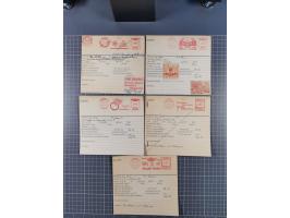 1928/45, umfangreicher Bestand &nbsp;“Absenderfreistempel Muster-Abschläge” auf geschätzt 1500-1800 Stammkarten der Firma “Fr