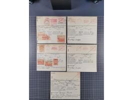 1928/45, umfangreicher Bestand &nbsp;“Absenderfreistempel Muster-Abschläge” auf geschätzt 1500-1800 Stammkarten der Firma “Fr