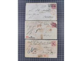 1868/71, 15 Briefe mit Franco-Stempeln, dabei Express-Brief und 11 Kombinationen mit 1 Gr.-Umschlägen