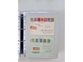 1945/49, umfangreiche Sammlung mit geschätzt 800-900 Briefen, Karten und Ganzsachen. Dabei viele R-Briefe und Satzbriefe, Bed