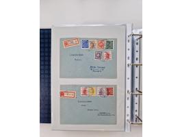 1945/49, umfangreiche Sammlung mit geschätzt 800-900 Briefen, Karten und Ganzsachen. Dabei viele R-Briefe und Satzbriefe, Bed