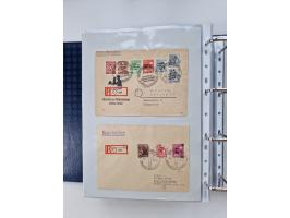 1945/49, umfangreiche Sammlung mit geschätzt 800-900 Briefen, Karten und Ganzsachen. Dabei viele R-Briefe und Satzbriefe, Bed