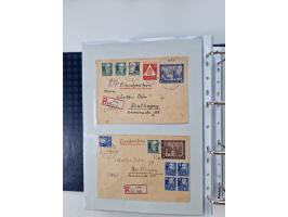 1945/49, umfangreiche Sammlung mit geschätzt 800-900 Briefen, Karten und Ganzsachen. Dabei viele R-Briefe und Satzbriefe, Bed