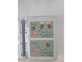 1945/49, umfangreiche Sammlung mit geschätzt 800-900 Briefen, Karten und Ganzsachen. Dabei viele R-Briefe und Satzbriefe, Bed