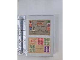 1945/49, umfangreiche Sammlung mit geschätzt 800-900 Briefen, Karten und Ganzsachen. Dabei viele R-Briefe und Satzbriefe, Bed