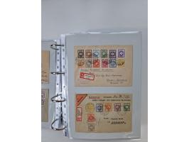 1945/49, umfangreiche Sammlung mit geschätzt 800-900 Briefen, Karten und Ganzsachen. Dabei viele R-Briefe und Satzbriefe, Bed