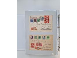 1945/49, umfangreiche Sammlung mit geschätzt 800-900 Briefen, Karten und Ganzsachen. Dabei viele R-Briefe und Satzbriefe, Bed